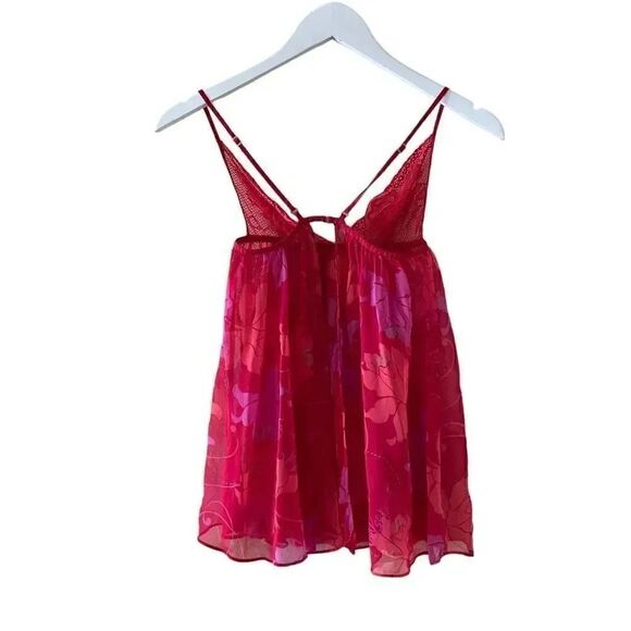 Victoria’s Secret Red Pink Purple Embroidered Babydoll SZ XS # 1610 - Picture 5 of 16